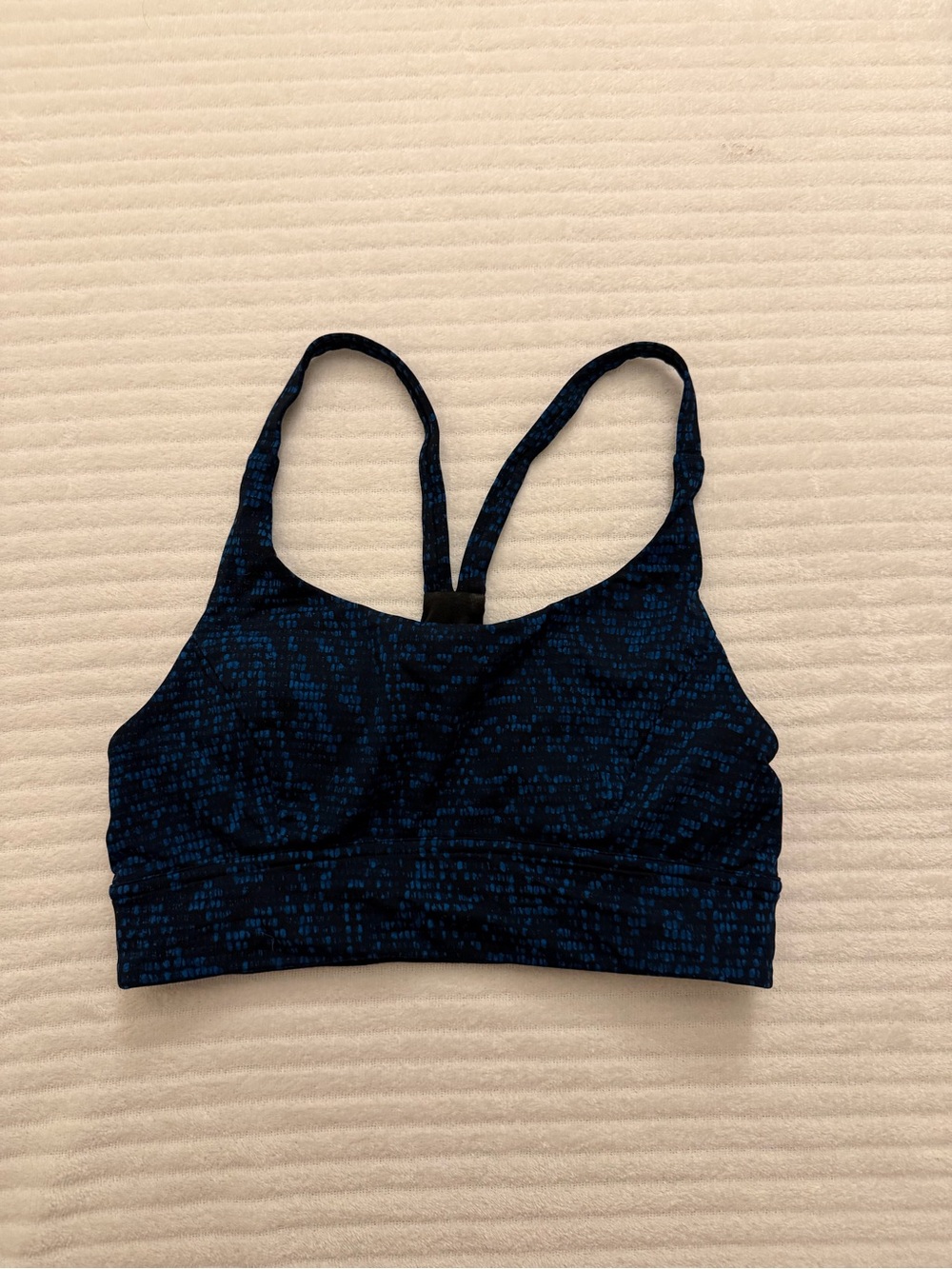 lululemon athletica Dark Blue Patterned Strappy Sports Bra